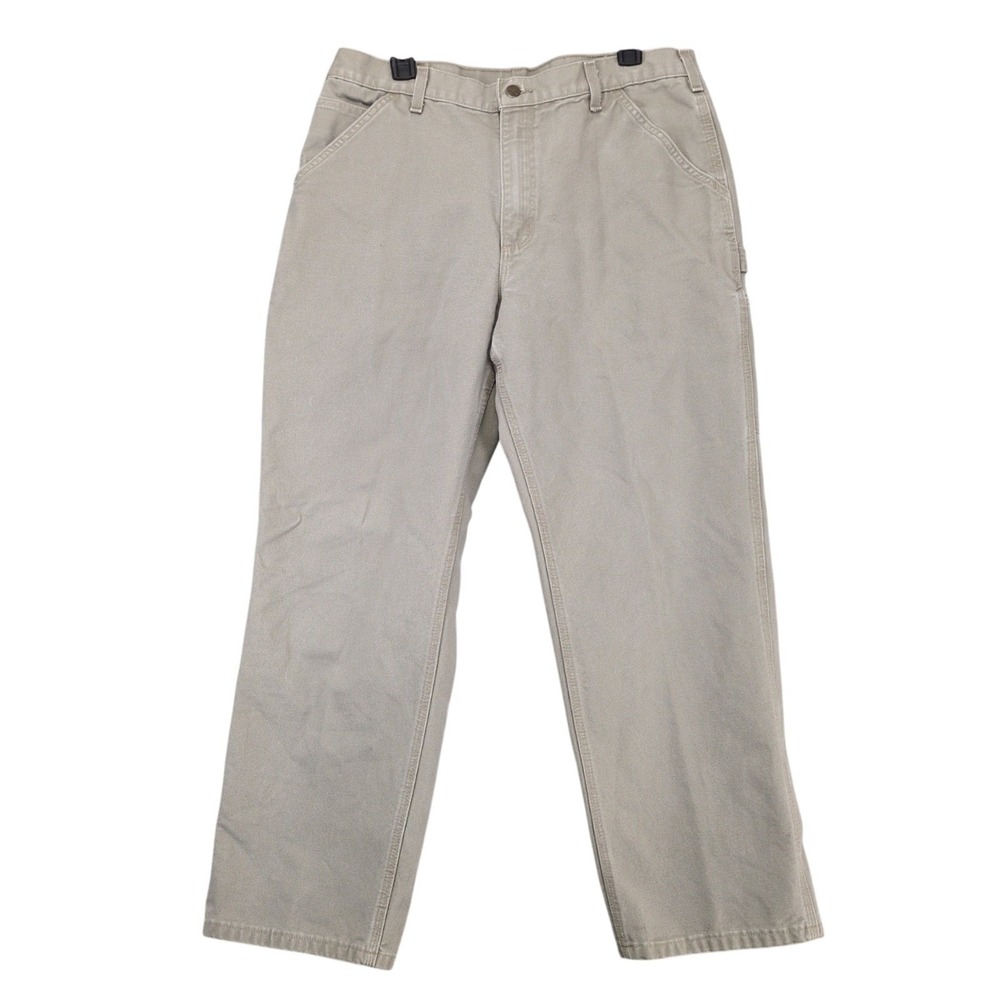Carhartt Beige B11 Carpenter Pants Mens 36x30 Original Dungaree Workwear Utility